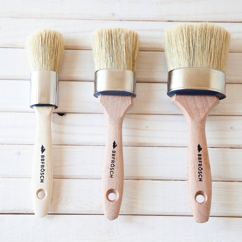Specialty Paint Brush Set of 3: S M & L / Natural Bristle